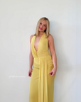 Cassis Drape Maxi Dress | Citron