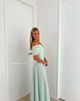 Jules Drape Dress, Mint