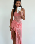 Liv Asym Dress, Pink Sherbert
