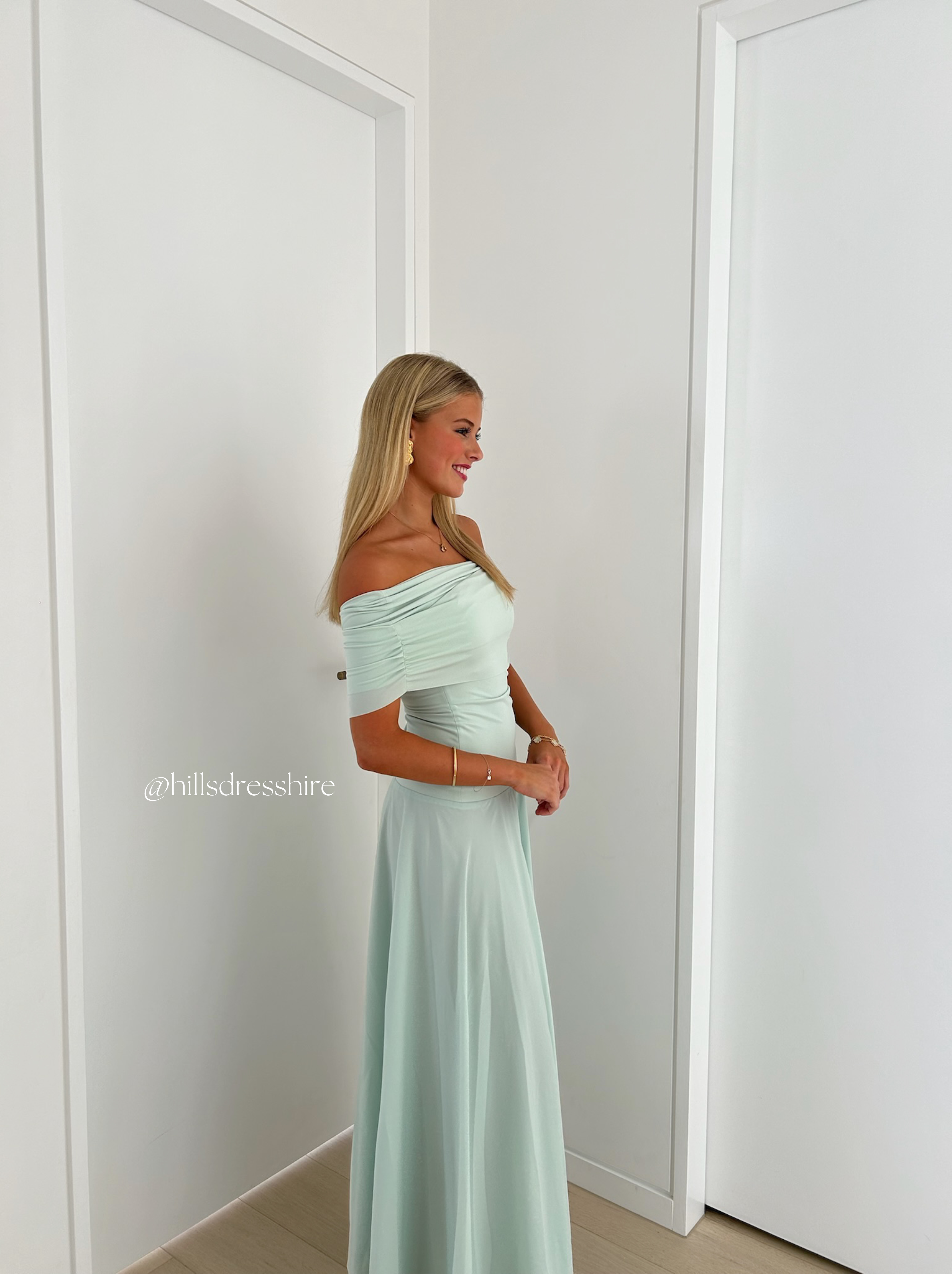 Jules Drape Dress | Mint  Hills Dress Hire