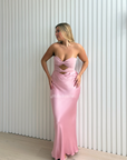 Halle Strapless Dress, Dusty Pink