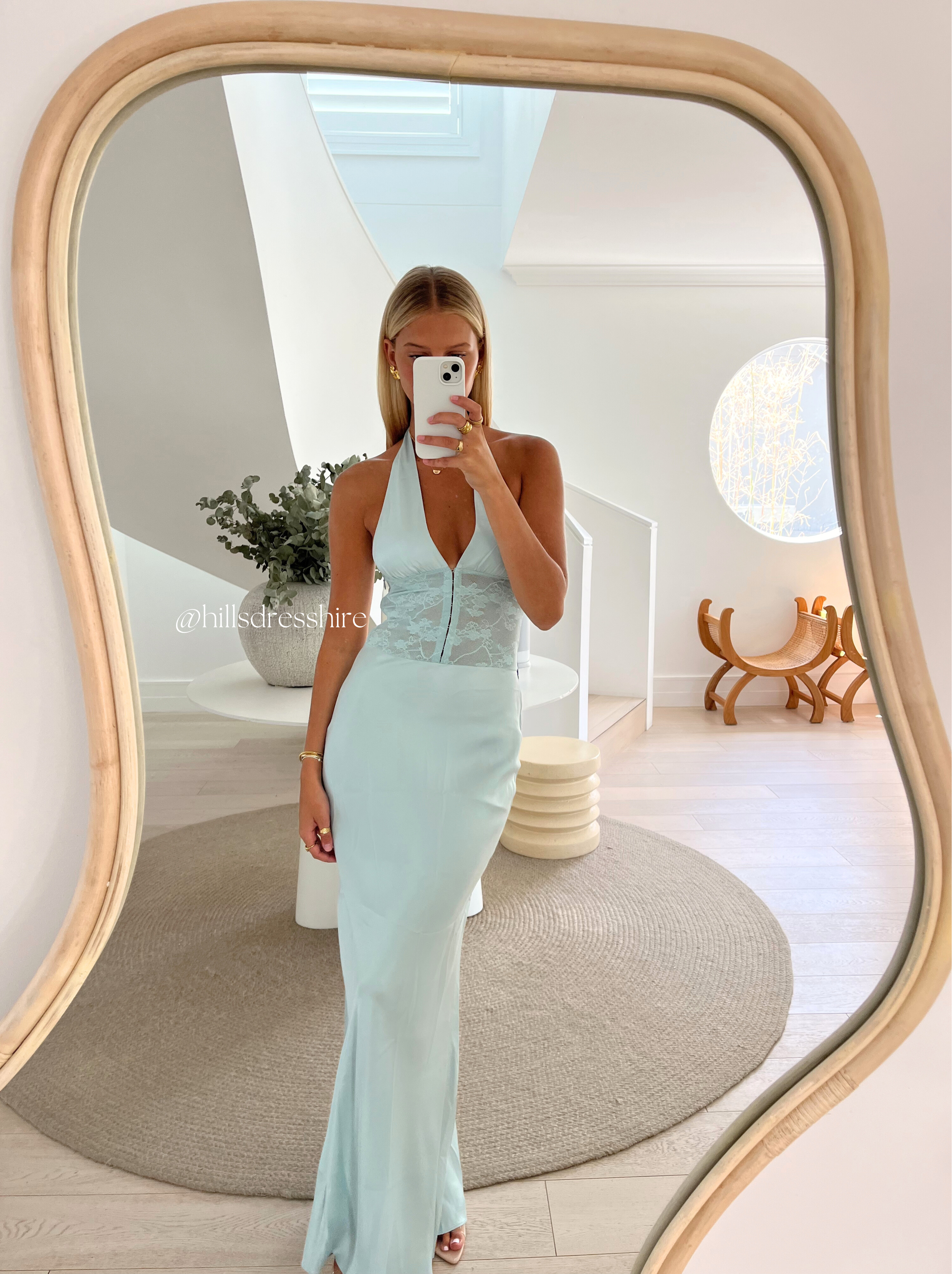 Ex-Hire: Akari Halter Dress, Blue 5  Hills Dress Hire