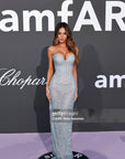 Strapless Crystal Gown | Silver Blue