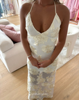 Embellished Halter Maxi | Ivory