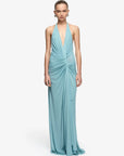 Xanthi V Neck Maxi Dress | Bermuda Blue