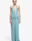 Xanthi V Neck Maxi Dress | Bermuda Blue