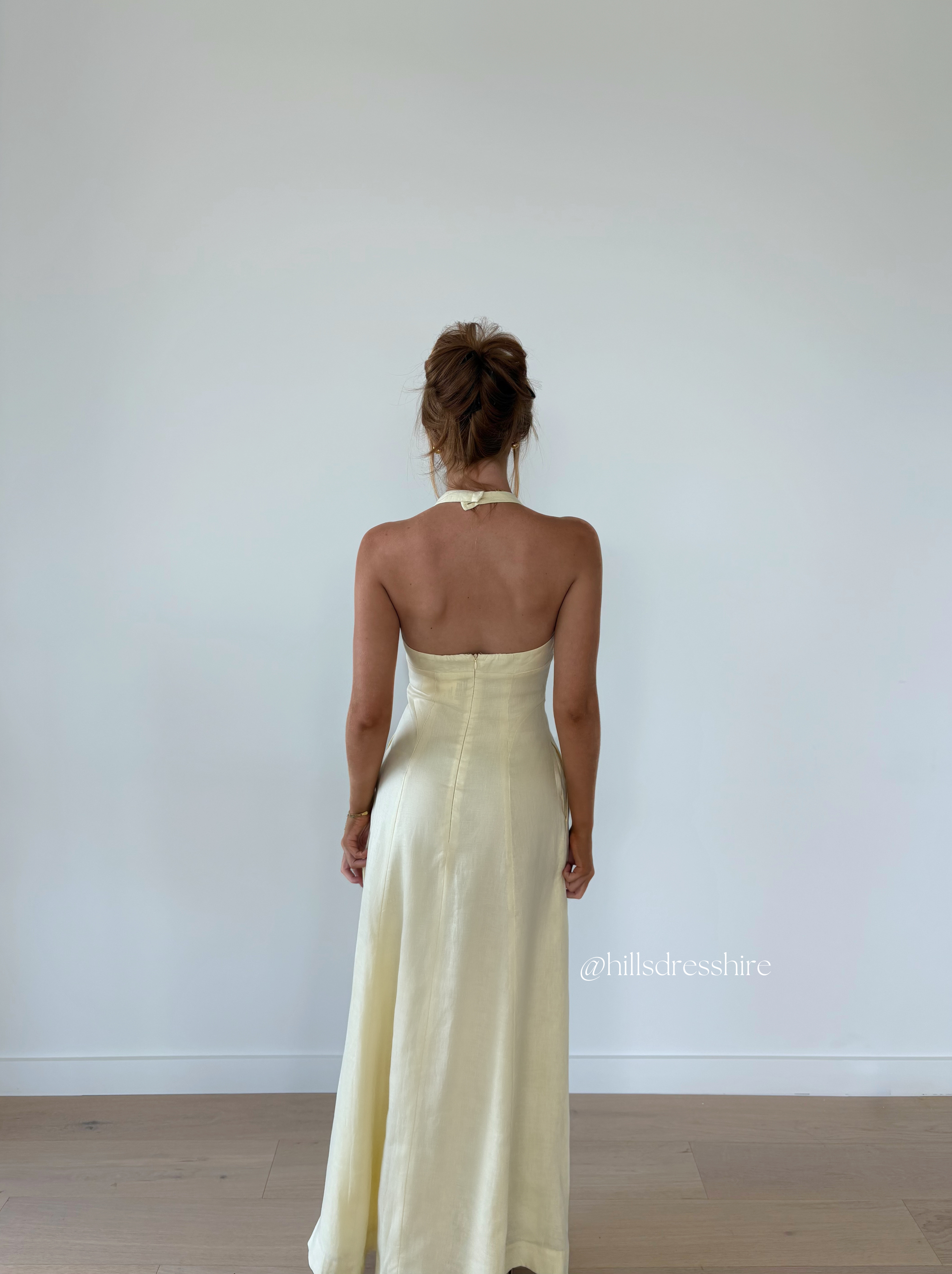 Tahiti Halter Maxi Dress, Lemon Sorbet