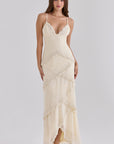 Sorelle Embellished Tiered Maxi Dress | Vanilla