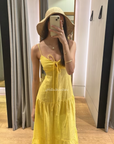 Ex-Hire: Linen Tiered Dress Yellow