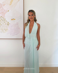 Wren Drape Maxi Dress | Spearmint Blue