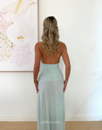 Wren Drape Maxi Dress | Spearmint Blue