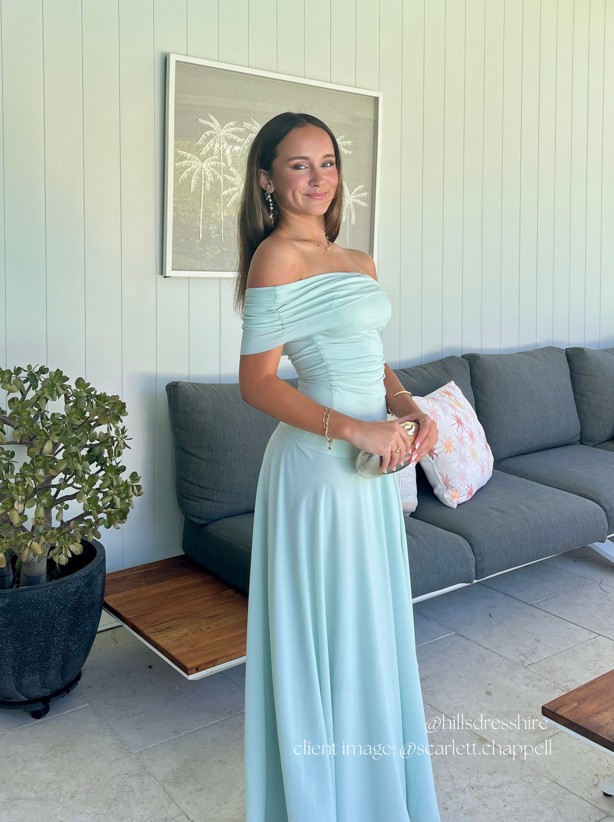 Jules Drape Dress, Mint