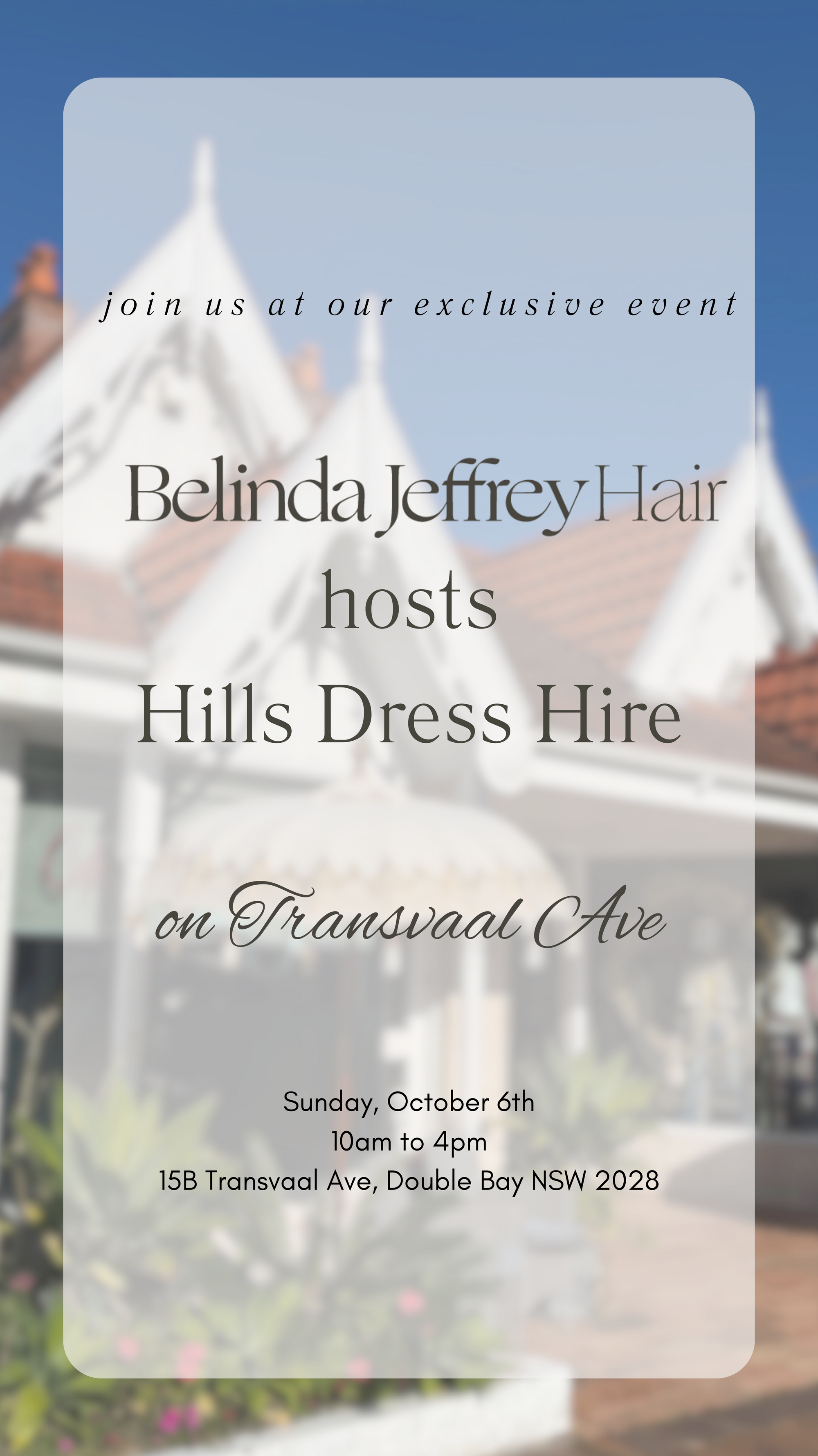 Belinda Jeffrey Hair hosts Hills Dress Hire on Transvaal Ave