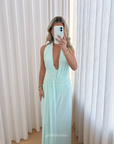 Wren Drape Maxi Dress | Spearmint Blue
