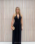 Tillie Drape Maxi Dress, Black