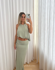 Cadence Racer Maxi Dress | Pistachio