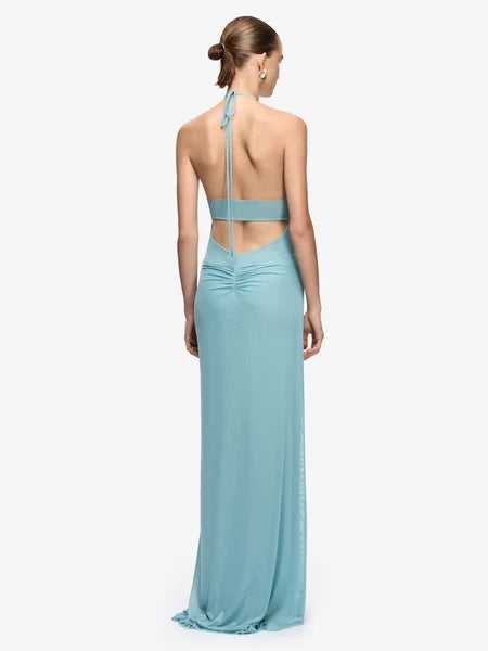 Xanthi V Neck Maxi Dress | Bermuda Blue