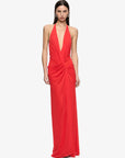 Xanthi V Neck Maxi Dress | Flame Red