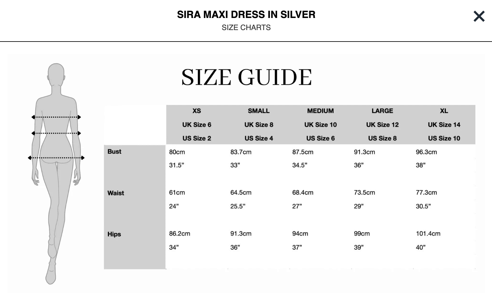 Sira Maxi Dress | Silver