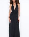 Tillie Drape Maxi Dress, Black