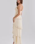 Sorelle Embellished Tiered Maxi Dress | Vanilla