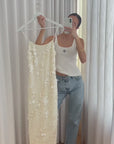 The Devina Sequin Maxi | Ivory